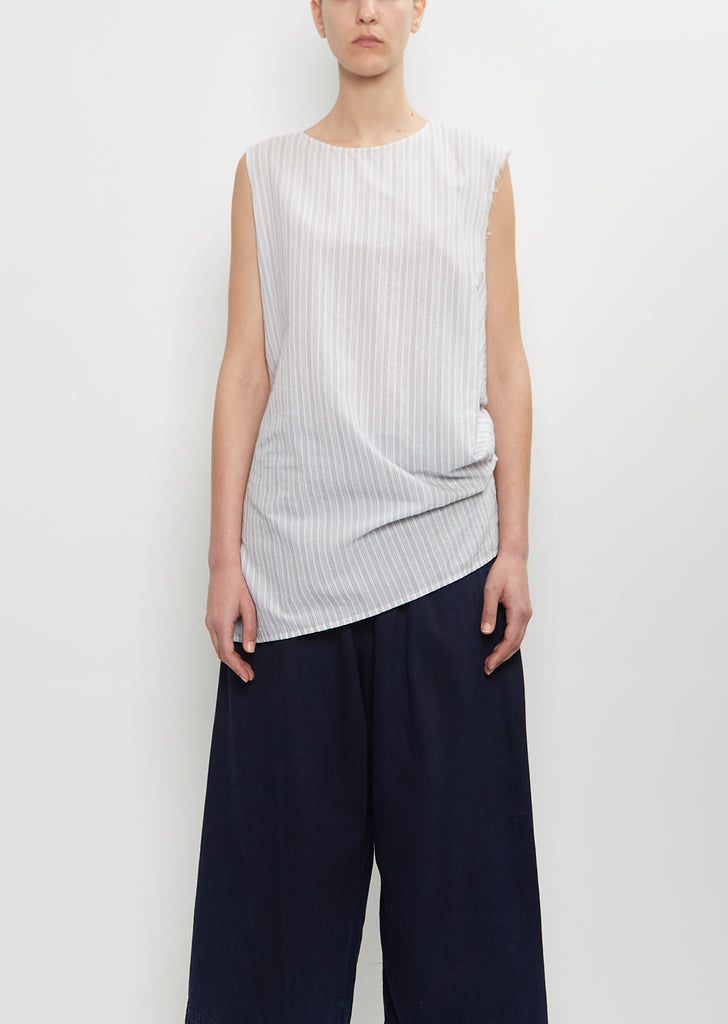 Cotton Cupro Sleeveless Drape Blouse