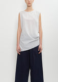 Cotton Cupro Sleeveless Drape Blouse