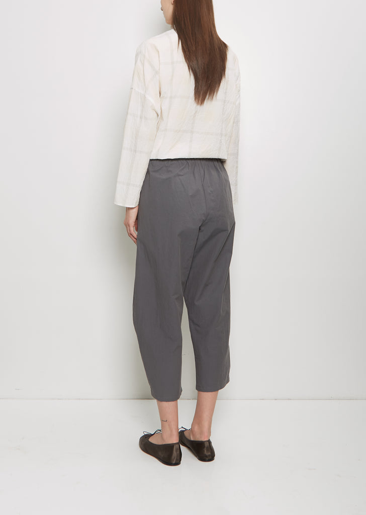 Cotton Gabardine Curved Pull On Pant — Cement