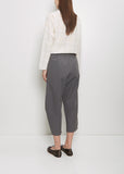 Cotton Gabardine Curved Pull On Pant — Cement