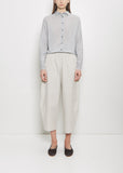 Cotton Gabardine Curved Pull On Pant — Chalk