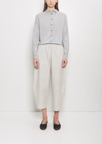Cotton Gabardine Curved Pull On Pant — Chalk