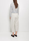 Cotton Gabardine Curved Pull On Pant — Chalk