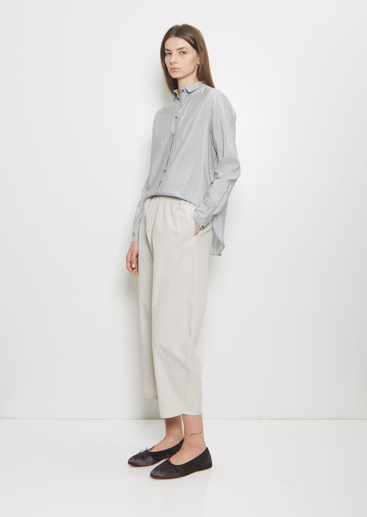 Cotton Gabardine Curved Pull On Pant — Chalk