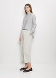 Cotton Gabardine Curved Pull On Pant — Chalk