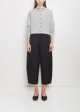Technical Linen Curved Pull On Pant — Black