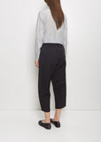 Technical Linen Curved Pull On Pant — Black
