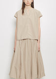 Cotton Popeline V-Neck Top — Sand
