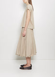 Cotton Popeline V-Neck Top — Sand