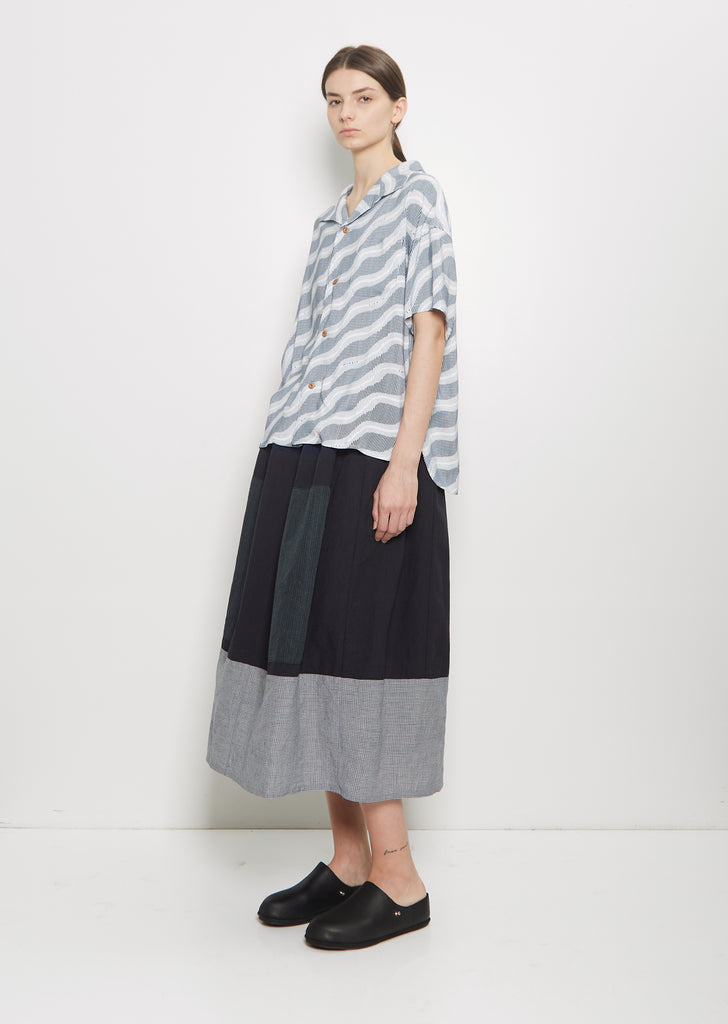 Wool Linen Elevation Patchwork Santome Skirt
