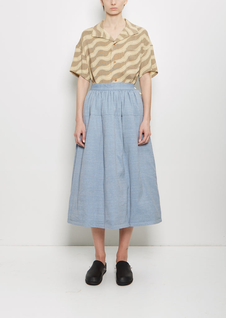 Wool Linen Elevation Sashinko Down Skirt