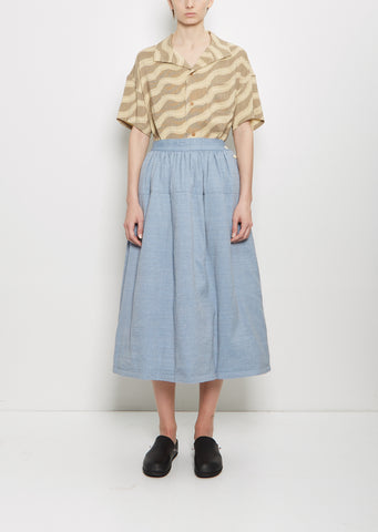 Wool Linen Elevation Sashinko Down Skirt