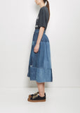 Denim Elevation Patchwork Skirt