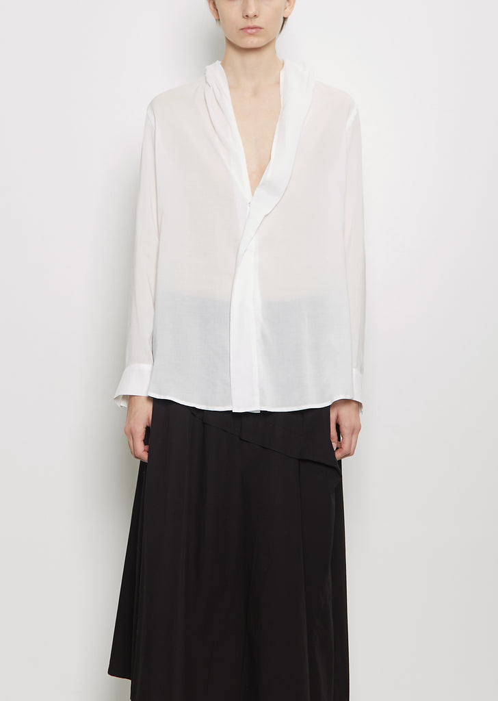 Draped Detail Hood Blouse