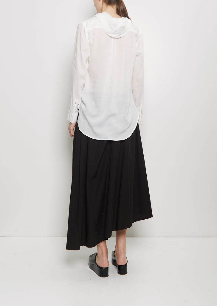 Draped Detail Hood Blouse