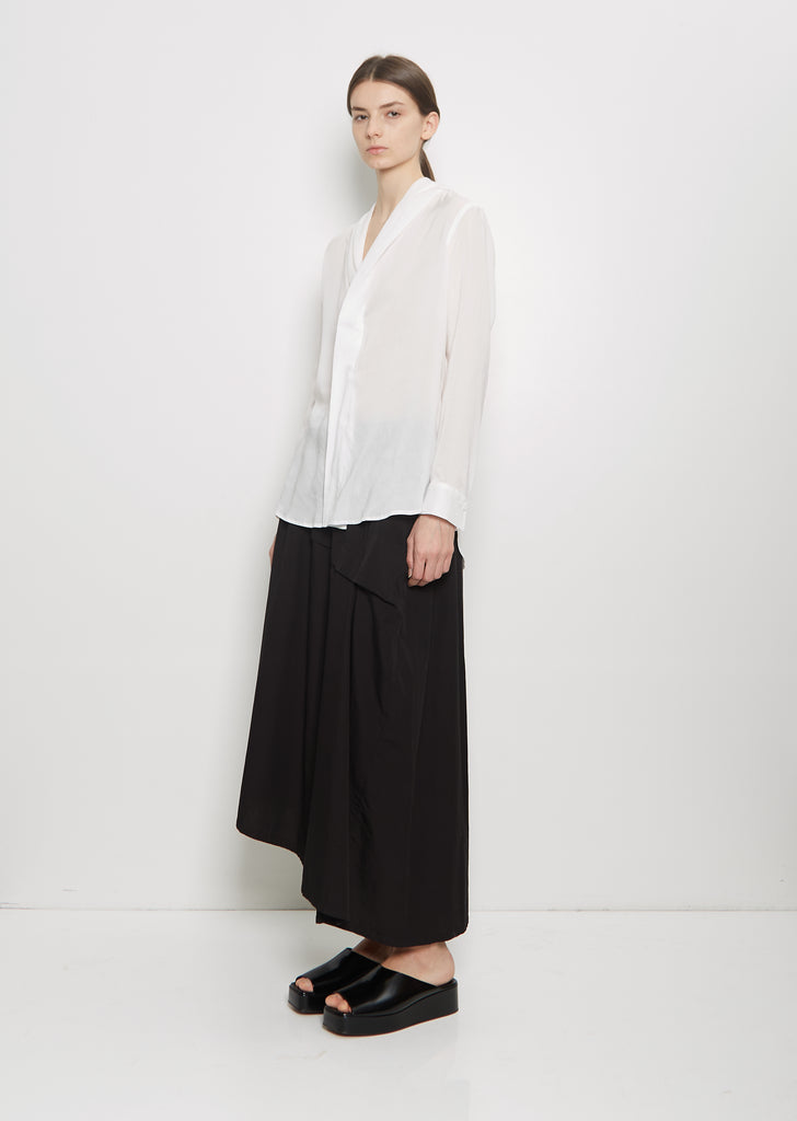 Draped Detail Hood Blouse