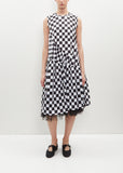 Check Pattern x Nylon Tulle Dress