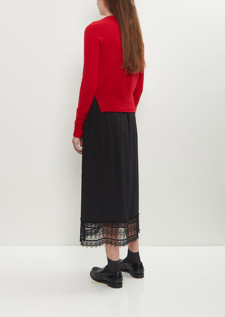 Ribbon Lace Trim Easy Skirt