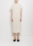 Coated Cotton Viyella Dress — Ivory