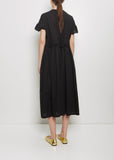 Coated Cotton Viyella Dress — Black