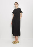 Coated Cotton Viyella Dress — Black