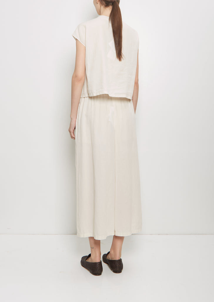 Coated Cotton Viyella Wide Pants