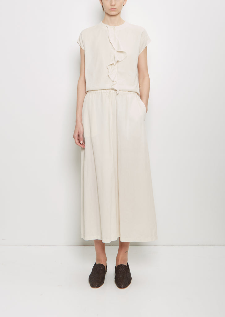 Coated Cotton Viyella Wide Pants