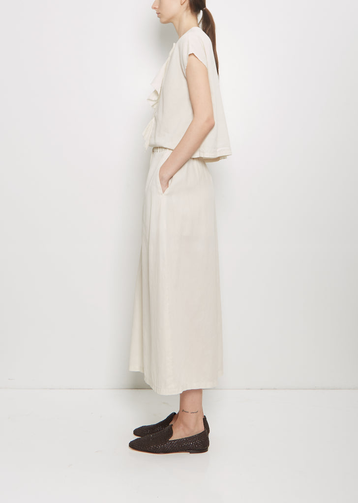Coated Cotton Viyella Wide Pants