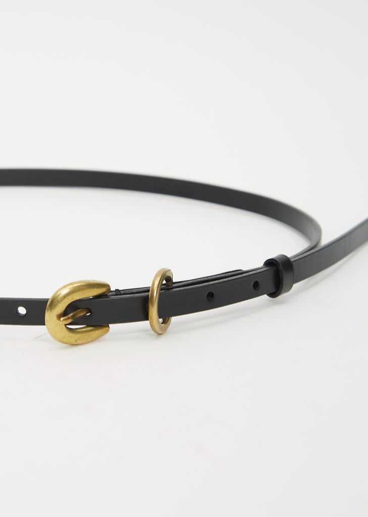 Leather Narrow Belt - W — Black