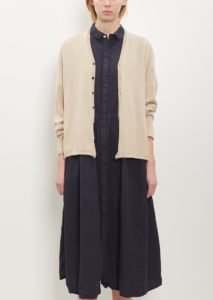 Cotton Linen Cardigan — Beige