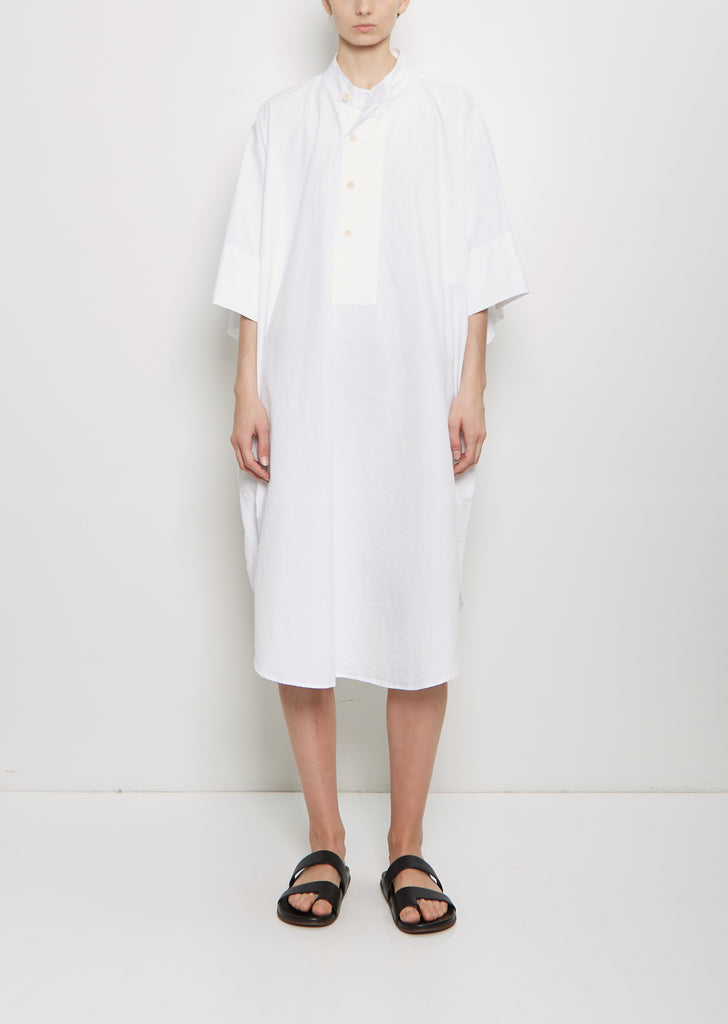 Organic Cotton Octo Overshirt Dress — White