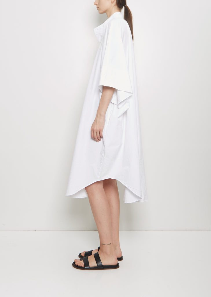 Organic Cotton Octo Overshirt Dress — White