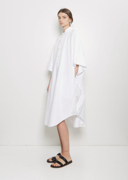 Organic Cotton Octo Overshirt Dress — White – La Garçonne