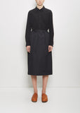 Square Cotton Blend Skirt — Black