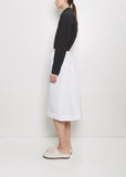 Square Cotton Blend Skirt — White