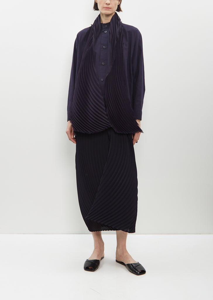 Silk Wool Pleats Stole