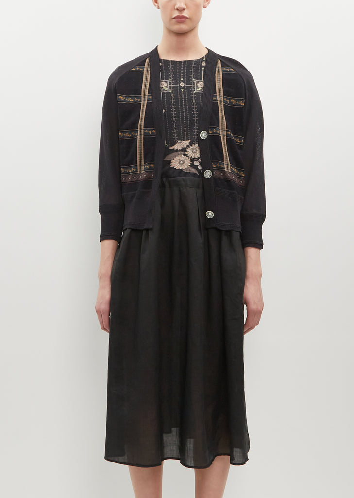 Gauze Sleeve Knit Cardigan