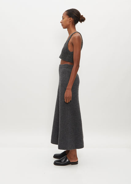 French Merino Rib Knit Flare Skirt – La Garçonne