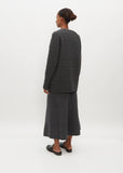 Wool Cord Rib Knit Cardigan
