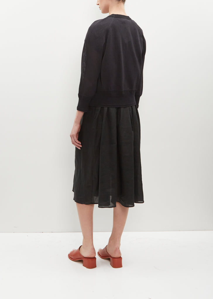Gauze Sleeve Knit Cardigan