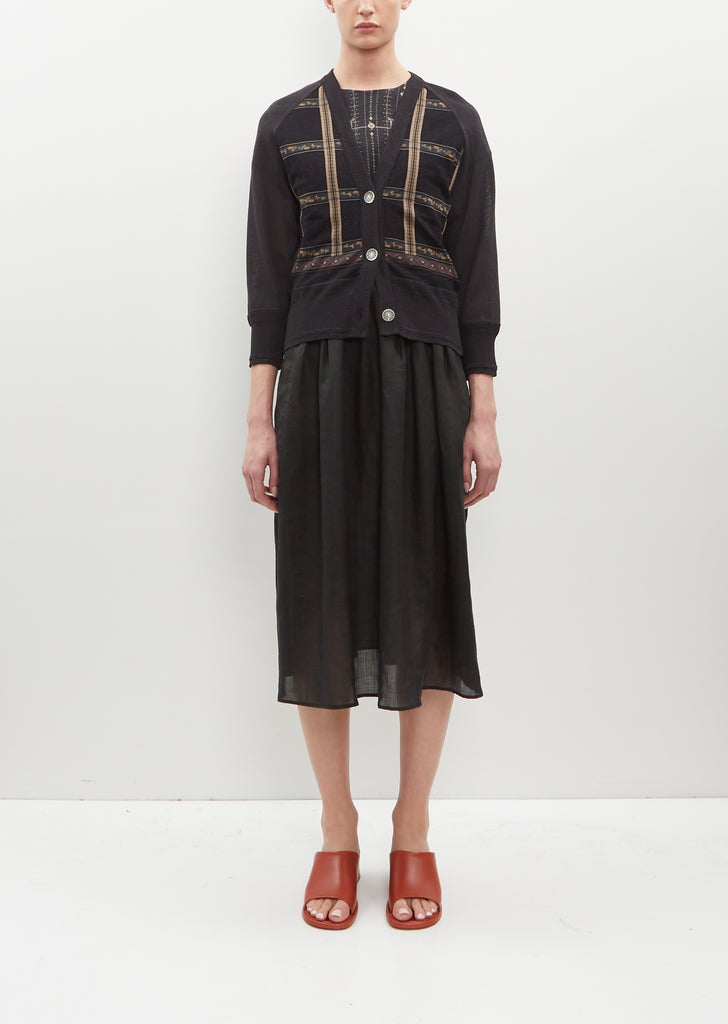 Gauze Sleeve Knit Cardigan
