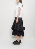Cotton Ponte Ruffle T-Shirt — White