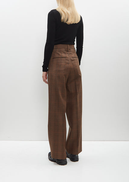Blue Faced Wool Check Slacks – La Garçonne