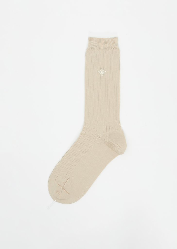 Super Merino + Bee Socks — Ivory
