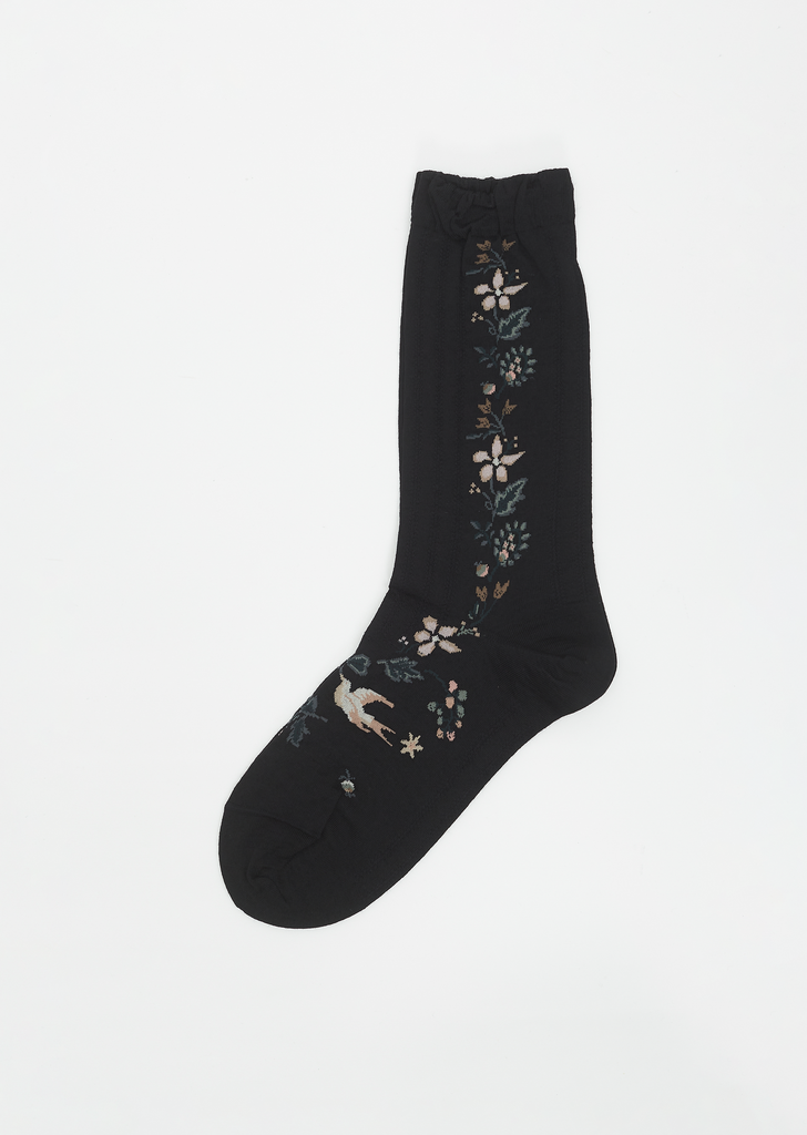 Peace Bird Socks — Black
