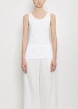 Ribbed Cotton Tank Top — White