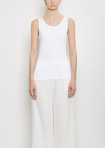 Ribbed Cotton Tank Top — White