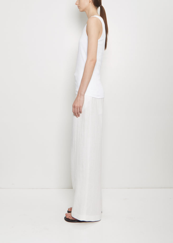 Ribbed Cotton Tank Top — White