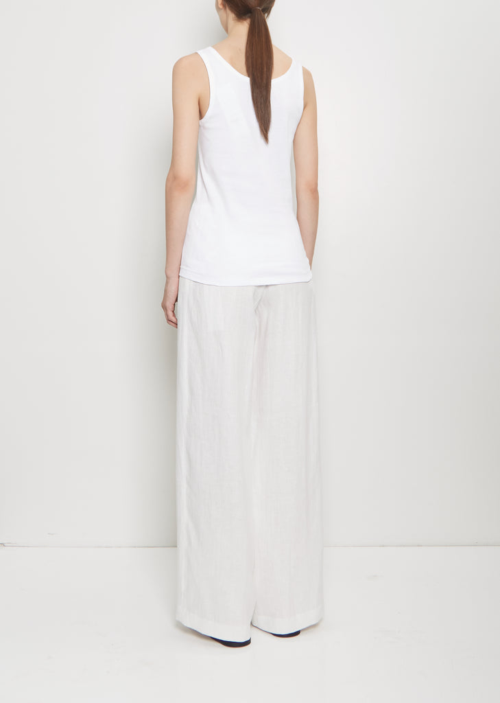 Ribbed Cotton Tank Top — White