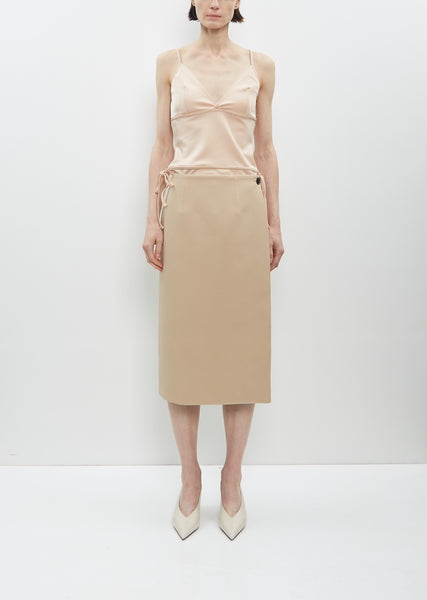 【PORTERNA】Newton Garment Mid-Length Skirt Reversible Midi Suit Skirt – La Garçonne